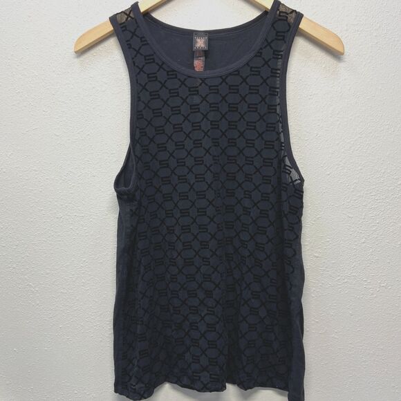 Savage Fenty Tank Top Womens S Black Mesh Front Nylon Blend Sleeveless - Picture 1 of 6
